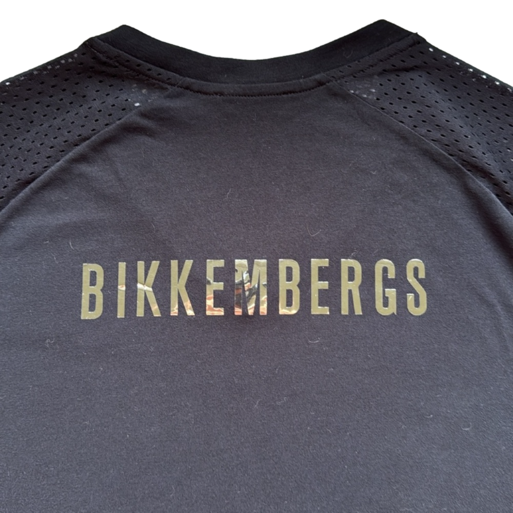 Bikkembergs Palm Tree Sunset Mesh V-Neck Graphic T-Shirt Men's Large L - Picture 6 of 9
